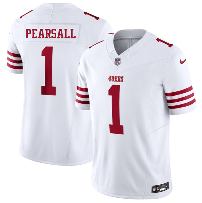 Men's White San Francisco 49ers #1 Ricky Pearsall 2025 F.U.S.E. Vapor Untouchable Limited Stitched Football Jersey